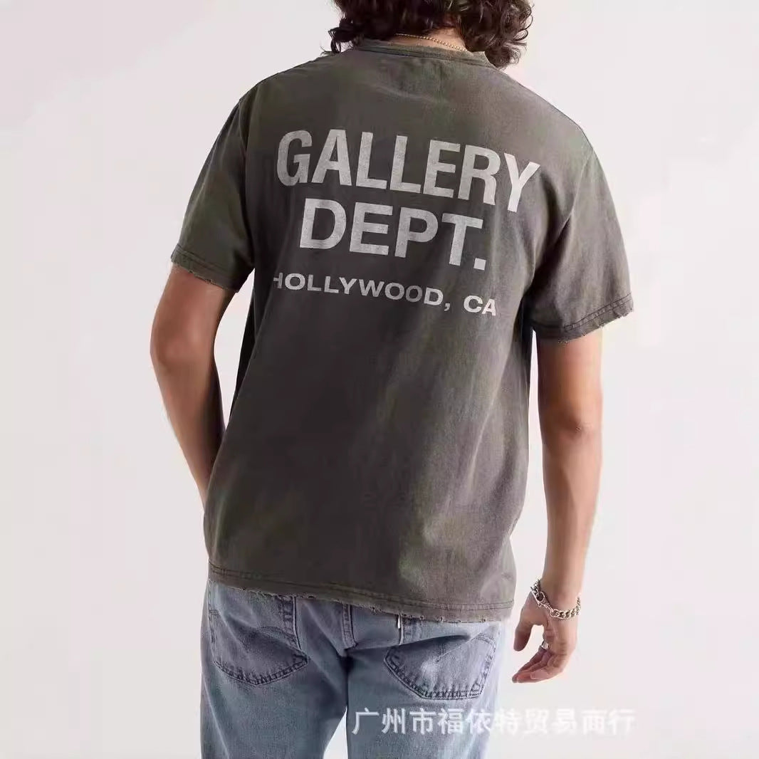 Classic letter slogan gradient printed short-sleeved T-shirt