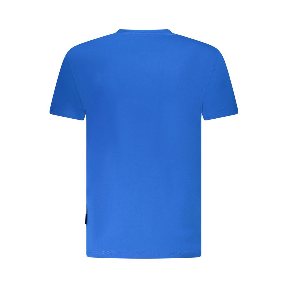 Blue Cotton Men T-Shirt