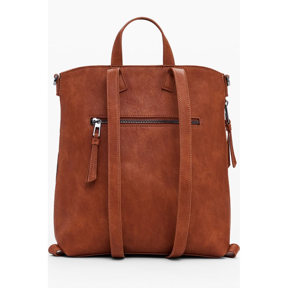 Brown Polyethylene Women Mini Backpack