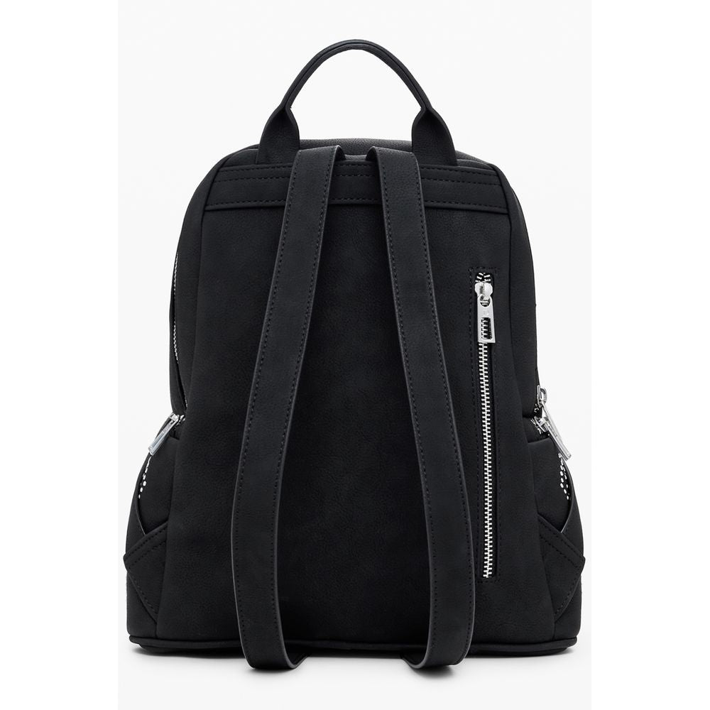 Black Polyethylene Women Backpack