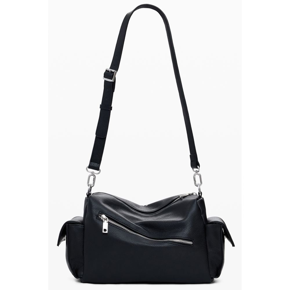 Black Polyethylene Women Handbag