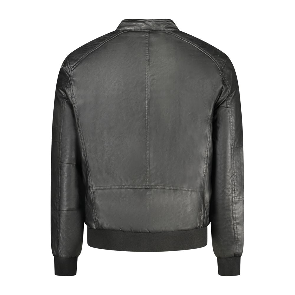 Black Polyester Men's Jacket