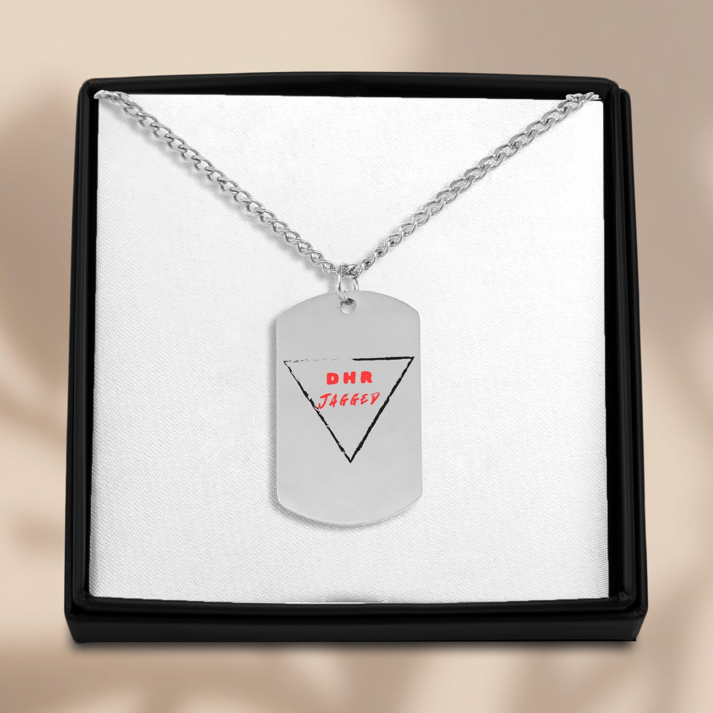 Cuban Tag Necklace-DHR Jagged