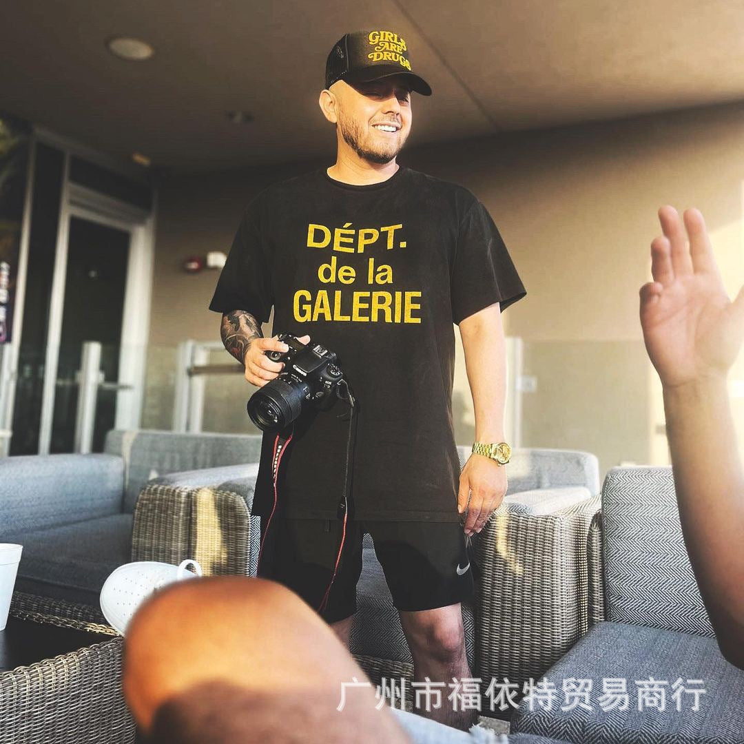 Classic letter slogan gradient printed short-sleeved T-shirt