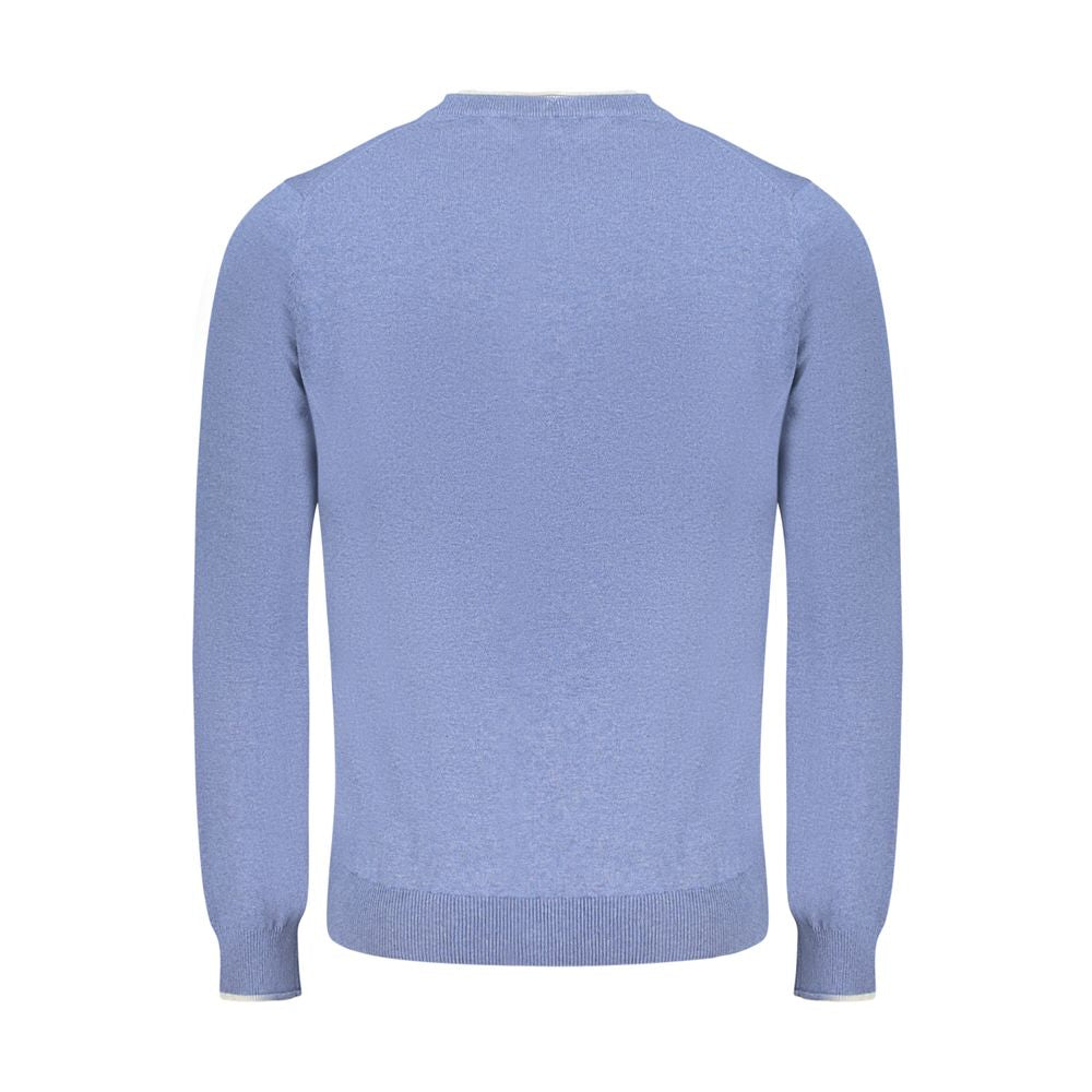Blue Cotton Men Sweater