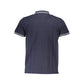 Blue Cotton Men Polo Shirt