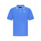Blue Cotton Men Polo Shirt