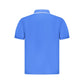 Blue Cotton Men Polo Shirt