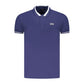 Blue Cotton Men Polo Shirt