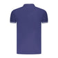 Blue Cotton Men Polo Shirt