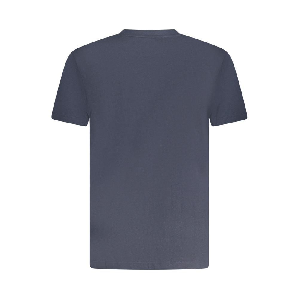 Blue Cotton Men T-Shirt