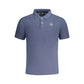 Blue Cotton Men Polo Shirt