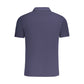 Blue Cotton Men Polo Shirt