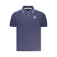 Blue Cotton Men Polo Shirt