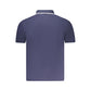 Blue Cotton Men Polo Shirt