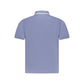 Blue Cotton Men Polo Shirt