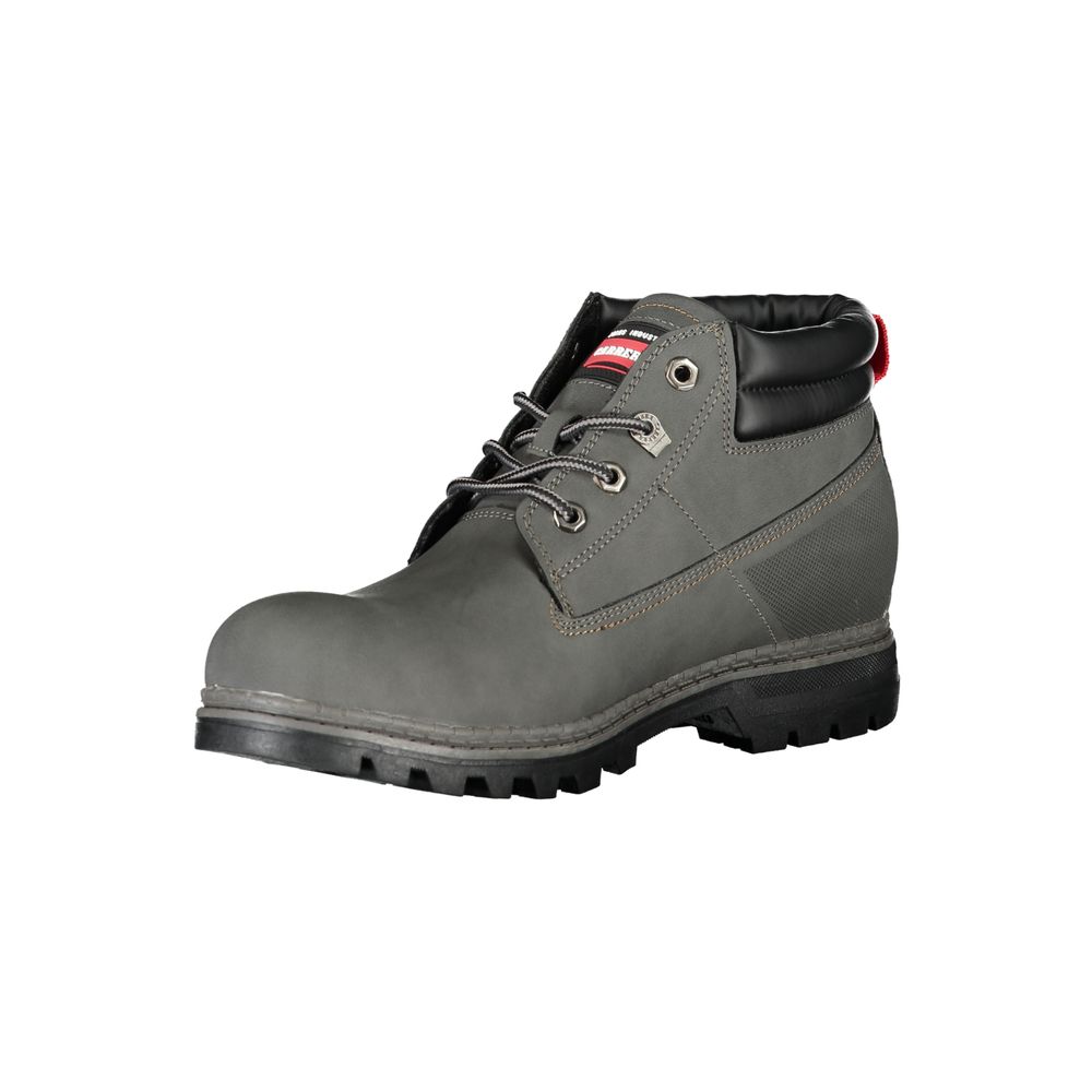 Gray Polyester Mens Boot