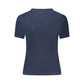 Blue Cotton Women T-Shirt