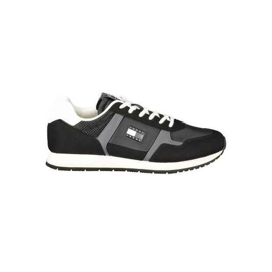 Black Polyester Men Sneaker