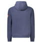 Blue Polyester Men's Hooded Sweater