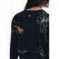 Black Viscose Women Sweater