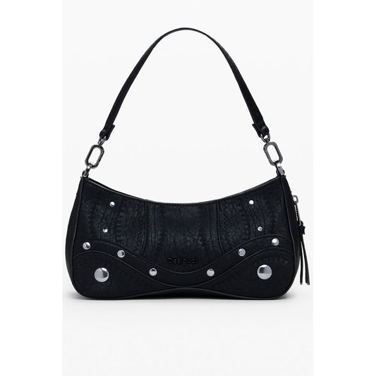Black Polyethylene Women Handbag