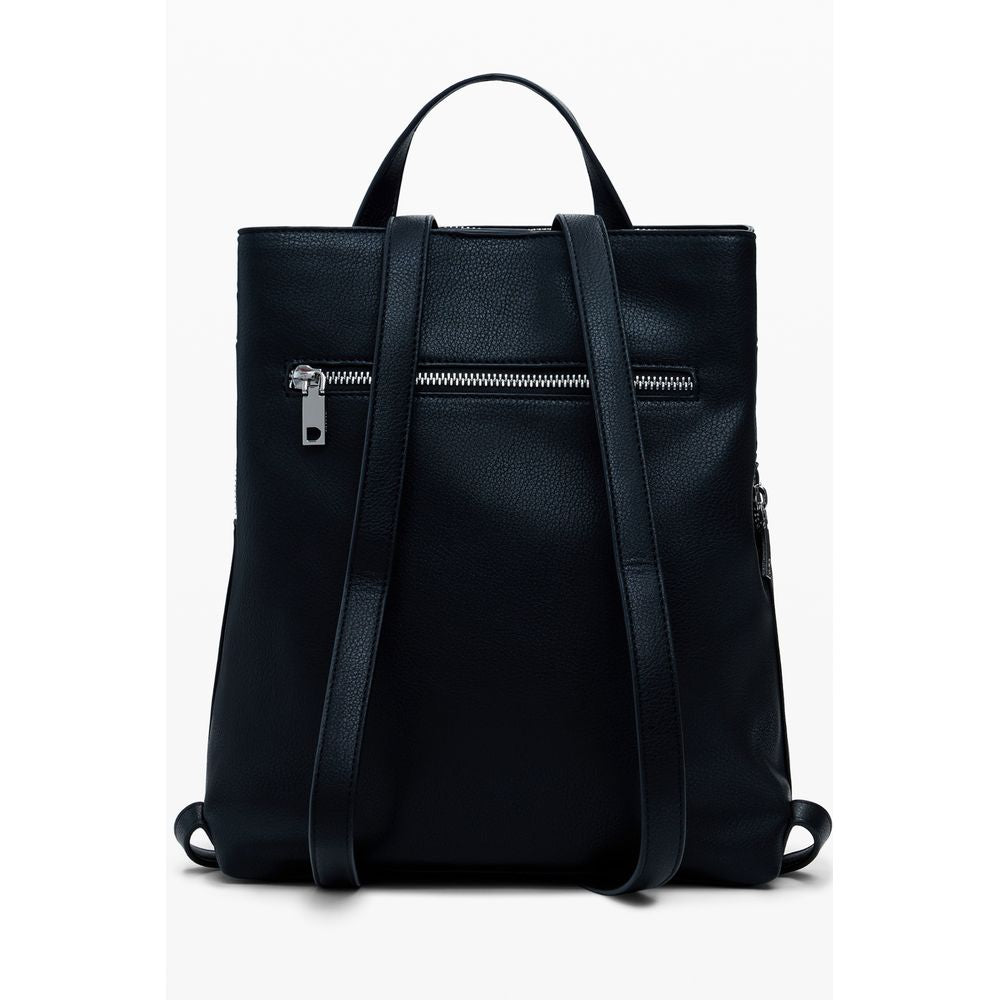 Black Polyethylene Women Backpack