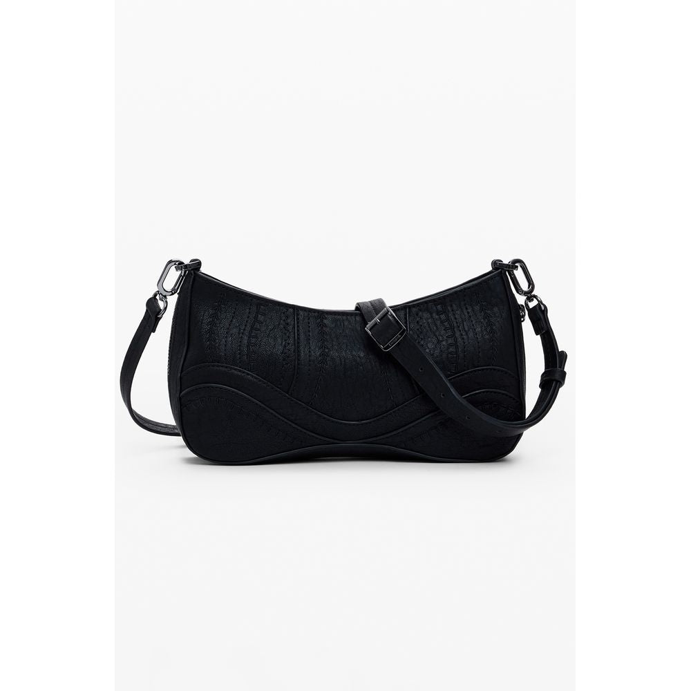 Black Polyethylene Women Handbag