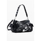Black Polyethylene Women Handbag