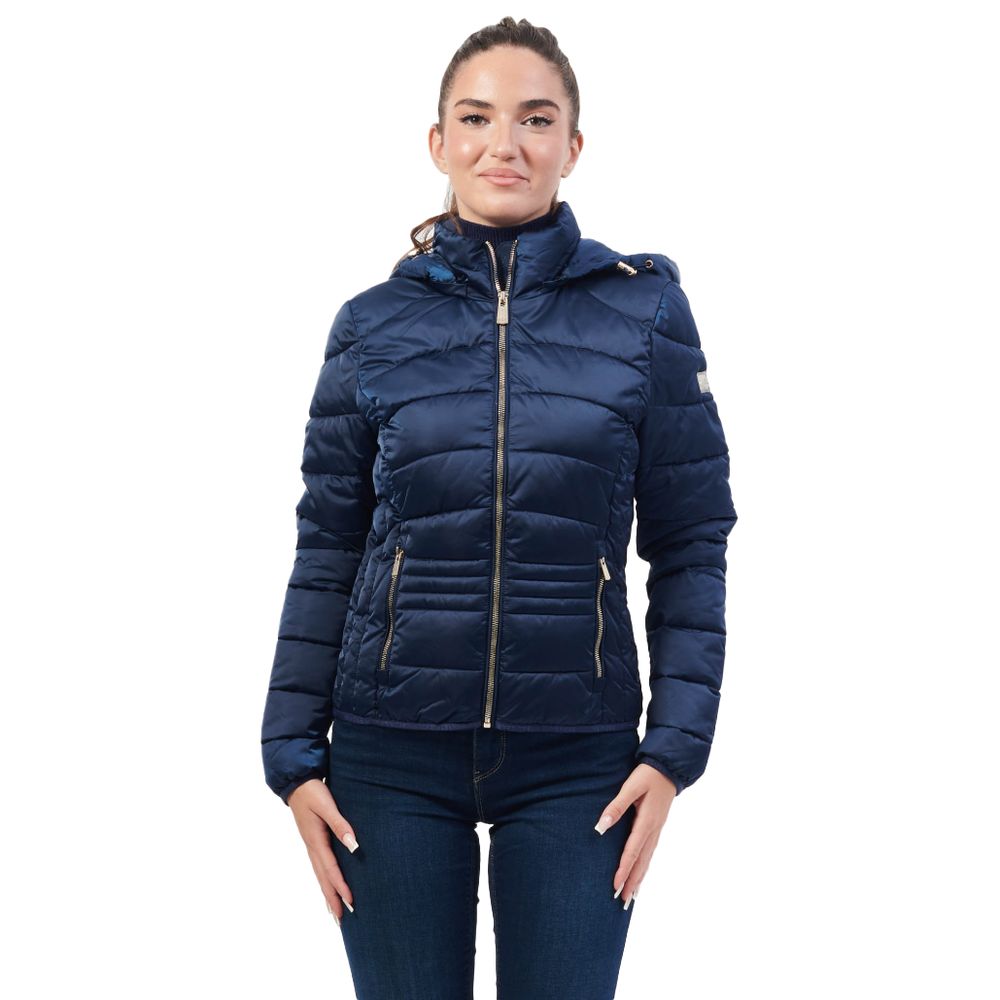 Blue Polyester Jackets & Coat