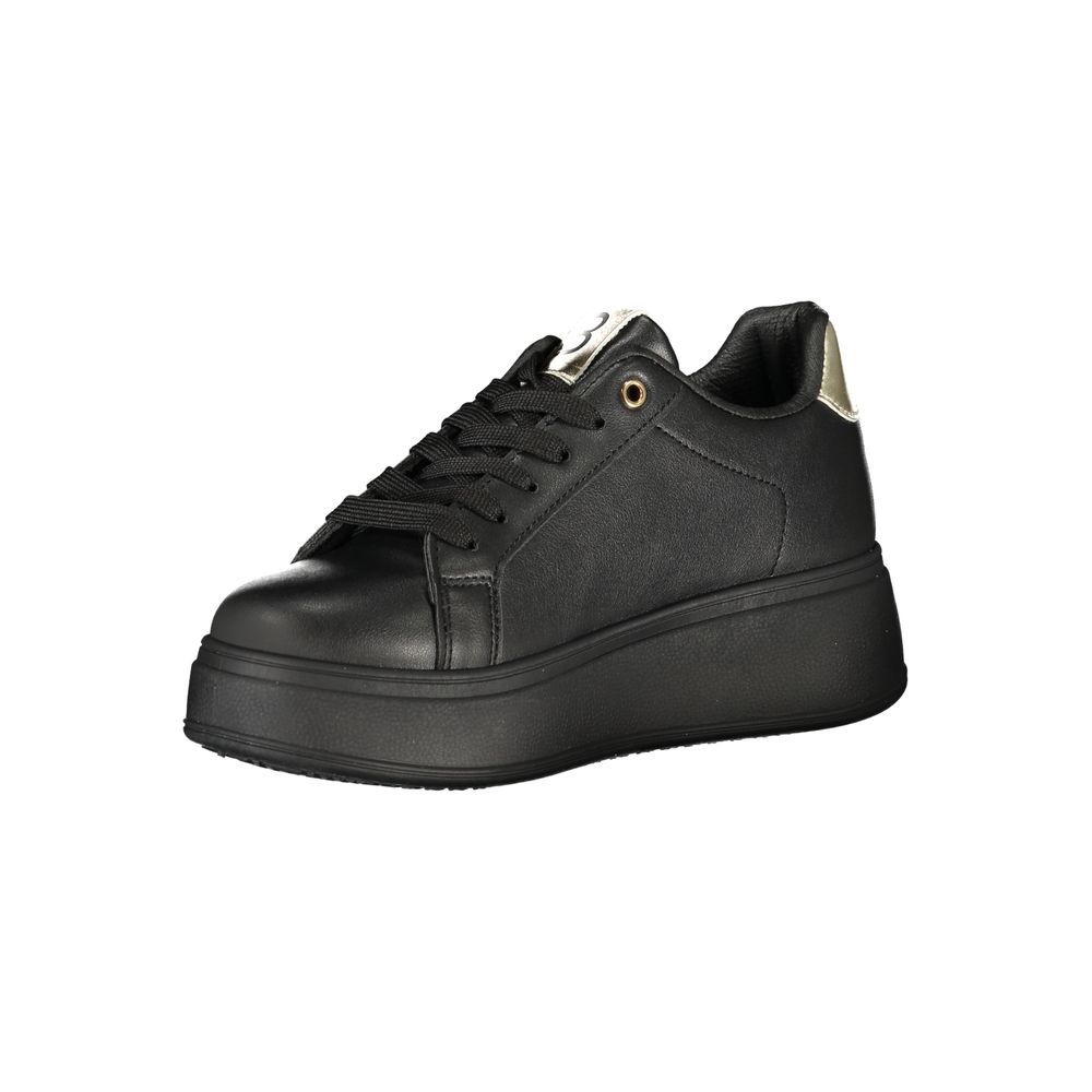 Black Polyester Women Sneaker