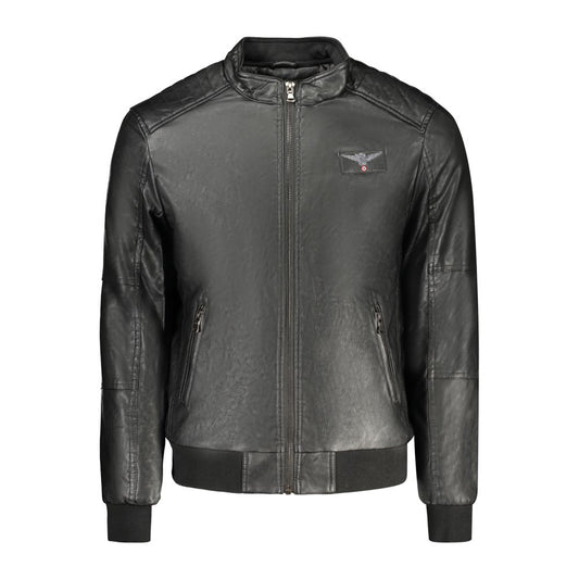 Black Polyester Men's Jacket