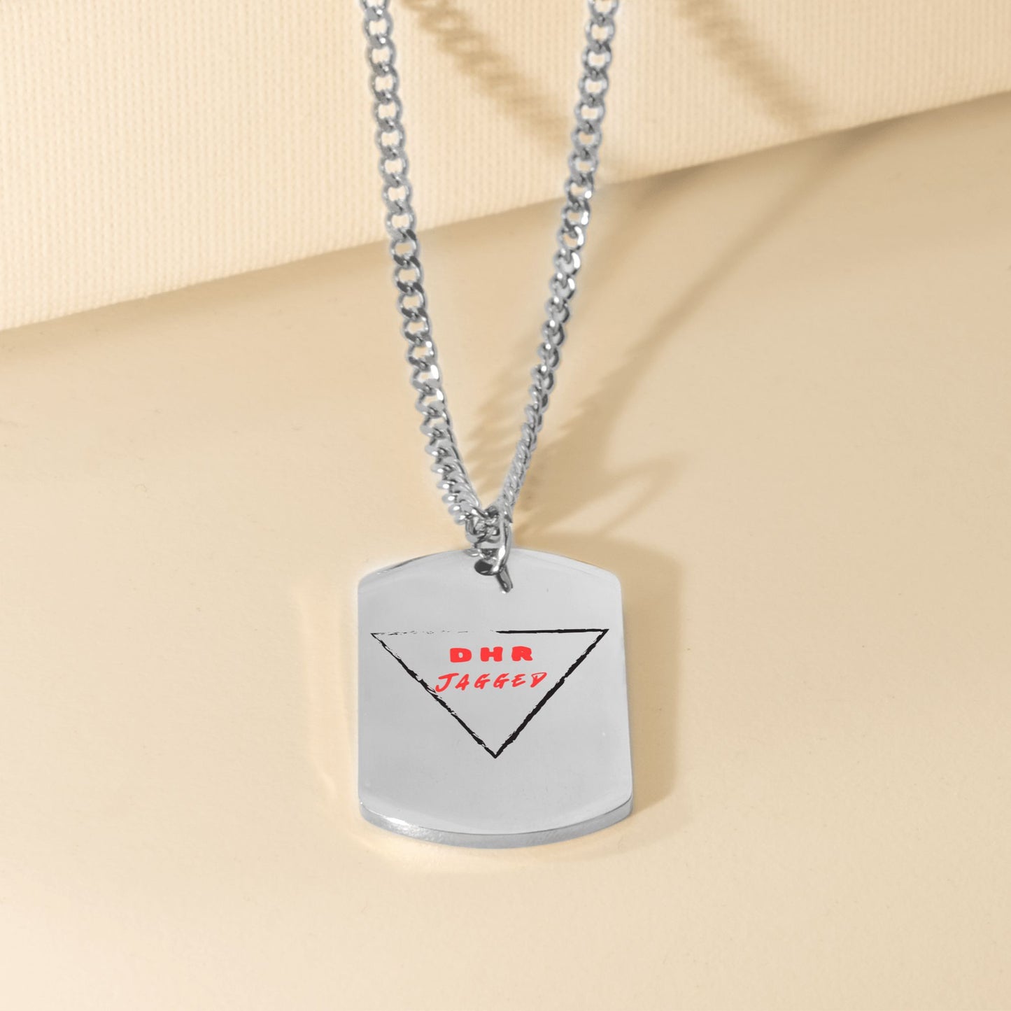 Cuban Tag Necklace-DHR Jagged