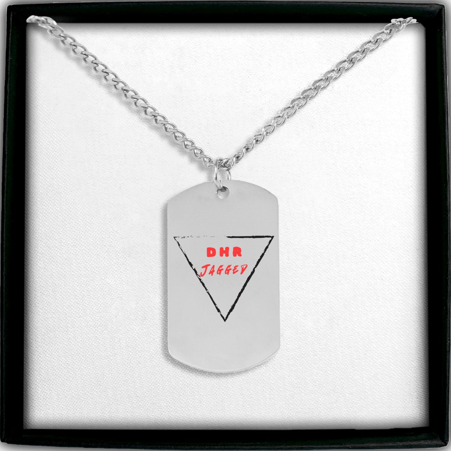 Cuban Tag Necklace-DHR Jagged