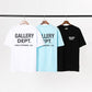 Classic letter slogan gradient printed short-sleeved T-shirt for Qixi Festival couple outfits
